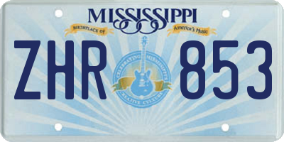 MS license plate ZHR853