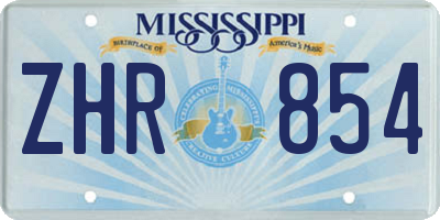 MS license plate ZHR854