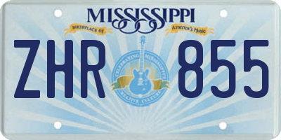 MS license plate ZHR855