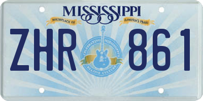 MS license plate ZHR861