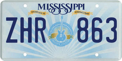 MS license plate ZHR863