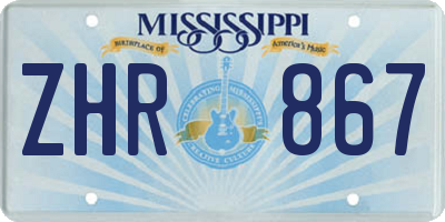 MS license plate ZHR867