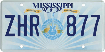 MS license plate ZHR877