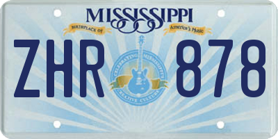 MS license plate ZHR878