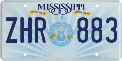 MS license plate ZHR883