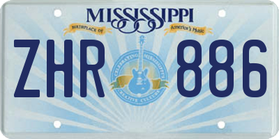 MS license plate ZHR886