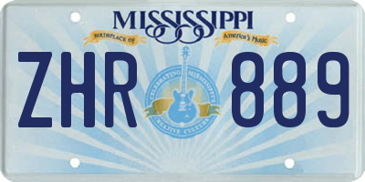 MS license plate ZHR889