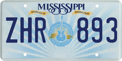 MS license plate ZHR893