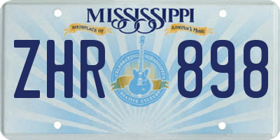 MS license plate ZHR898