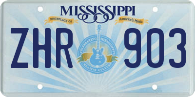 MS license plate ZHR903