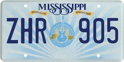 MS license plate ZHR905