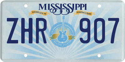 MS license plate ZHR907