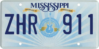 MS license plate ZHR911