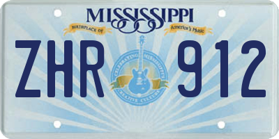 MS license plate ZHR912