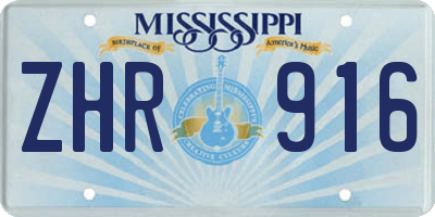 MS license plate ZHR916