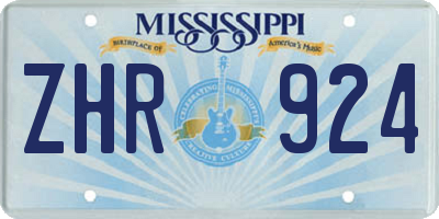 MS license plate ZHR924