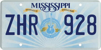 MS license plate ZHR928
