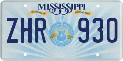 MS license plate ZHR930