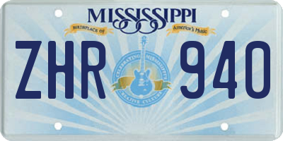 MS license plate ZHR940