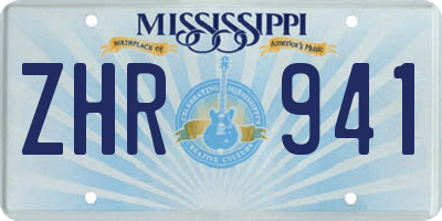MS license plate ZHR941