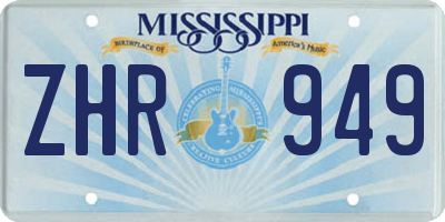 MS license plate ZHR949