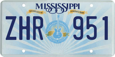 MS license plate ZHR951