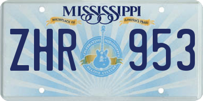 MS license plate ZHR953