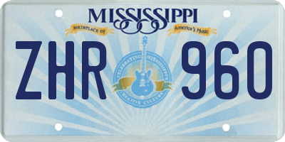 MS license plate ZHR960