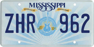 MS license plate ZHR962