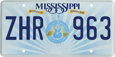 MS license plate ZHR963
