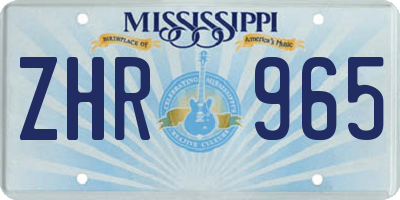 MS license plate ZHR965