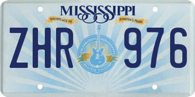MS license plate ZHR976