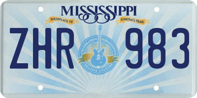 MS license plate ZHR983