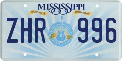 MS license plate ZHR996