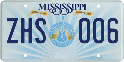 MS license plate ZHS006