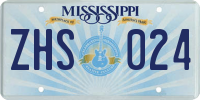 MS license plate ZHS024