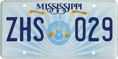 MS license plate ZHS029