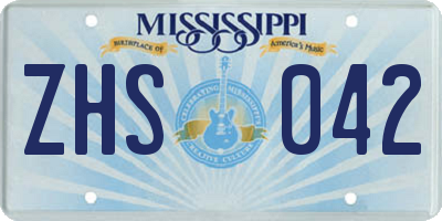 MS license plate ZHS042