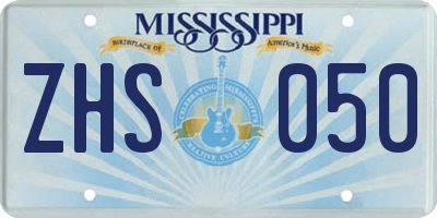 MS license plate ZHS050