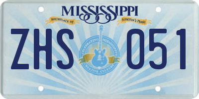 MS license plate ZHS051