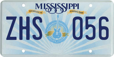 MS license plate ZHS056