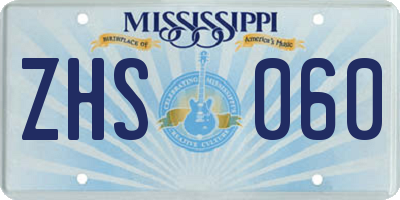 MS license plate ZHS060