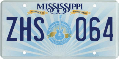 MS license plate ZHS064