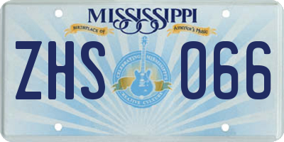 MS license plate ZHS066