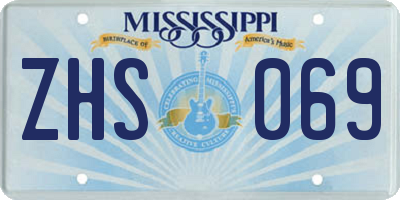 MS license plate ZHS069