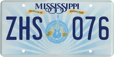 MS license plate ZHS076