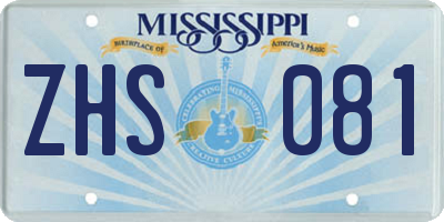 MS license plate ZHS081