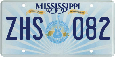 MS license plate ZHS082