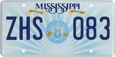 MS license plate ZHS083