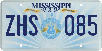 MS license plate ZHS085